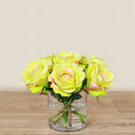 -Artificial Rose Arrangement in Glass Vase-Bloomr