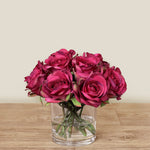 -Artificial Rose Arrangement in Glass Vase-Bloomr