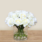 -Artificial Rose Arrangement in Glass Vase-Bloomr