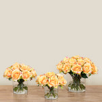 -Artificial Rose Arrangement in Glass Vase-Bloomr