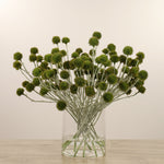 Artificial Echinops Arrangement in Glass VaseBloomr