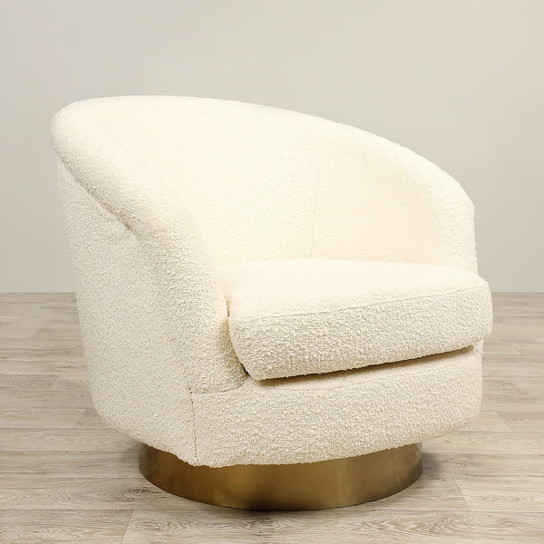 Burnaby - Bouclé<br> Swivel Armchair Lounge Chair - Bloomr
