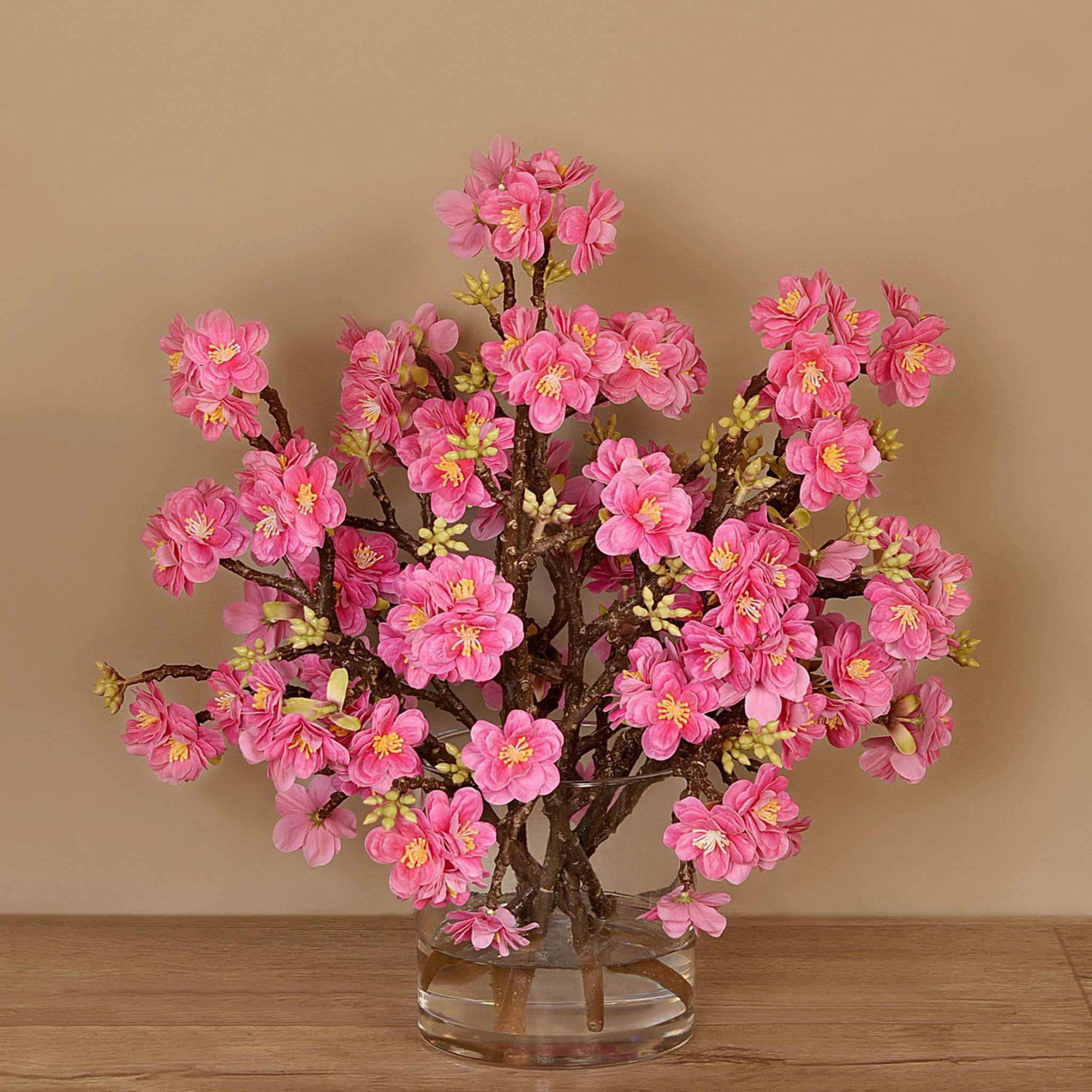 Artificial Blossom Arrangement in Glass Vase - Bloomr