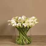 Artificial Calla Lilly in Glass Vase - Bloomr