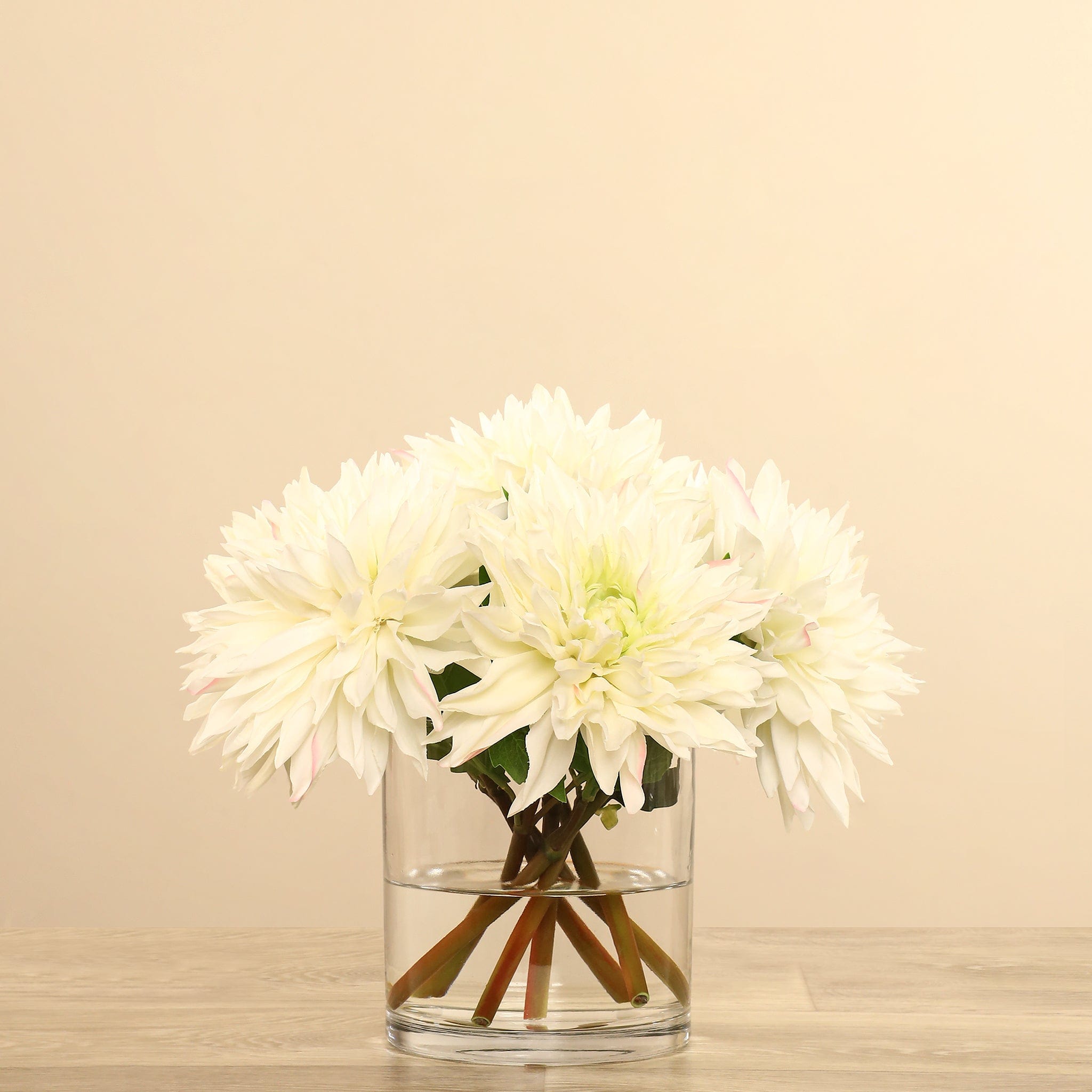 Artificial Dahlia Arrangement in Glass Vase - Bloomr