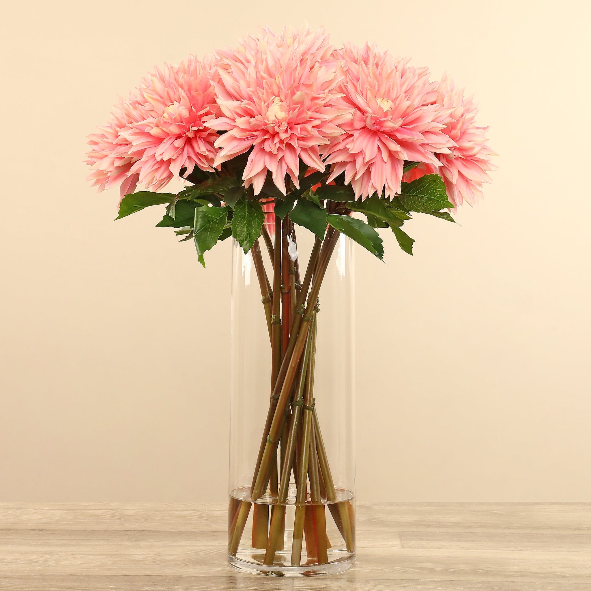 Artificial Dahlia Arrangement in Glass Vase - Bloomr