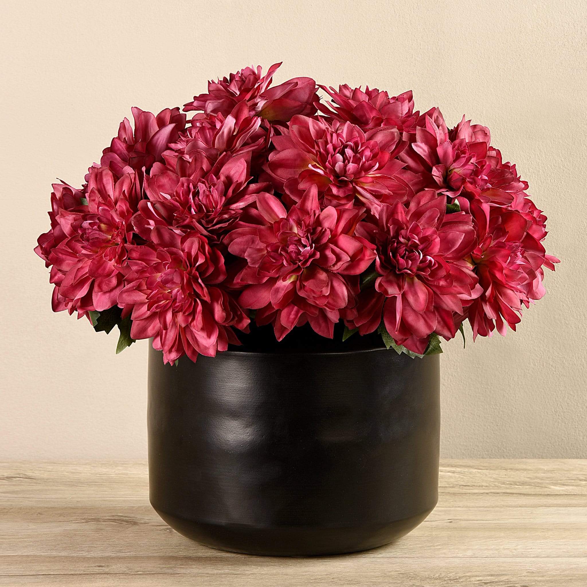 Artificial Dahlia in Black Vase - Bloomr