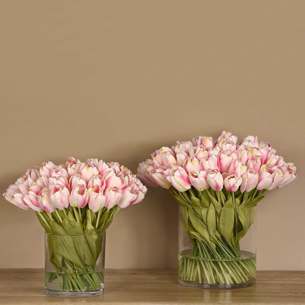 Tulip Arrangement in Glass Vase - Bloomr