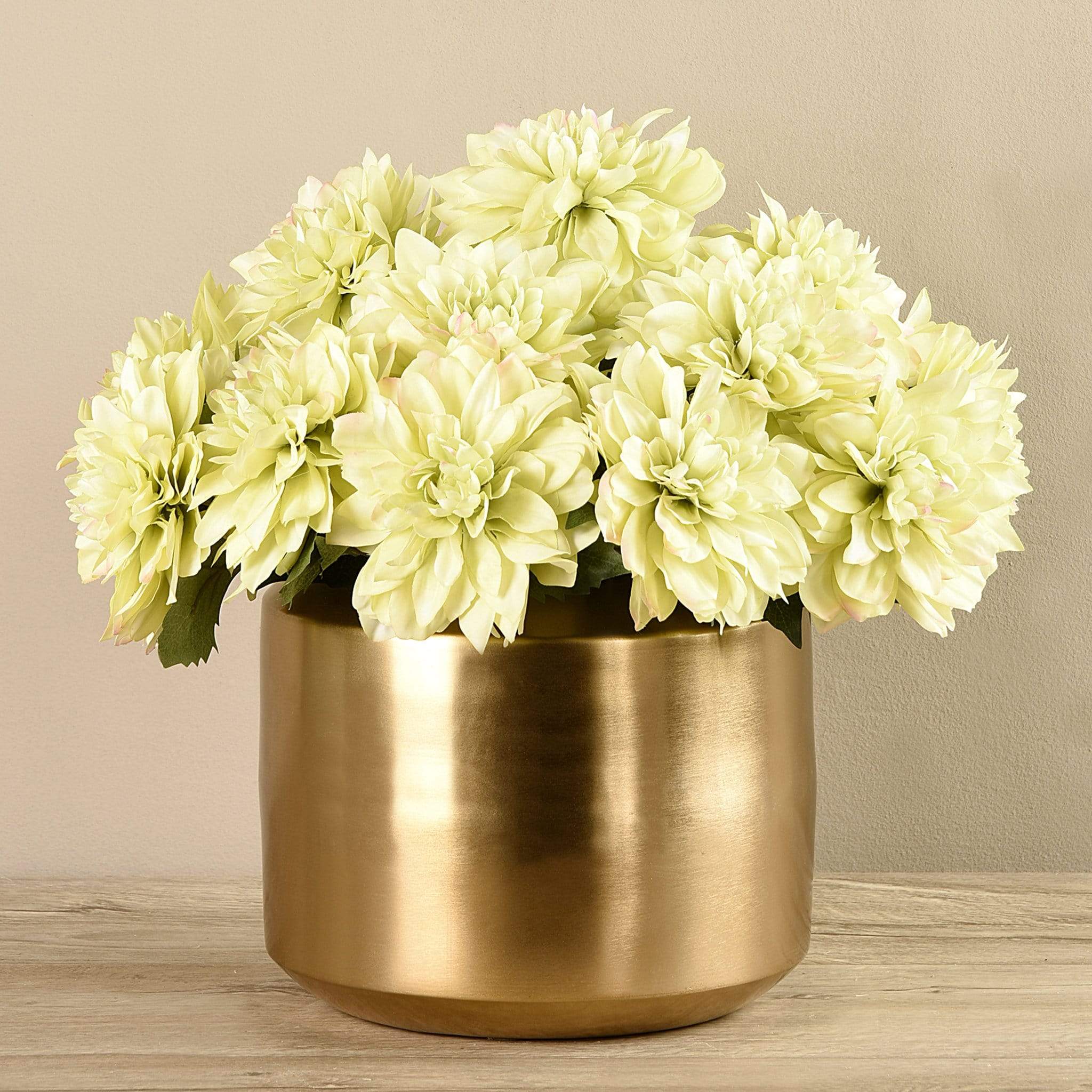 Artificial Dahlia in Gold Vase - Bloomr